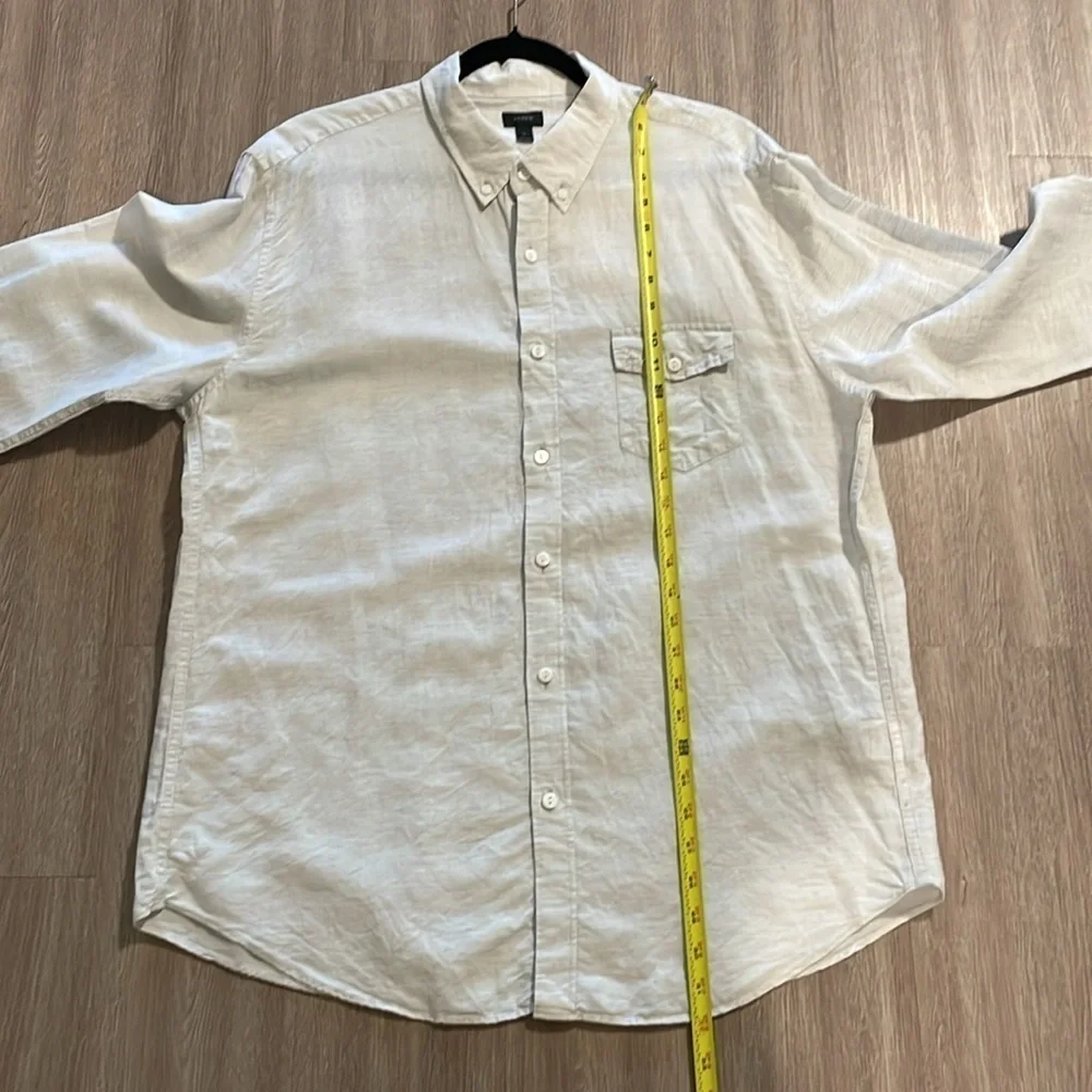 J. Crew Baird McNutt Men’s Button Front Shirt XL Grey Linen Cotton Blend Preppy